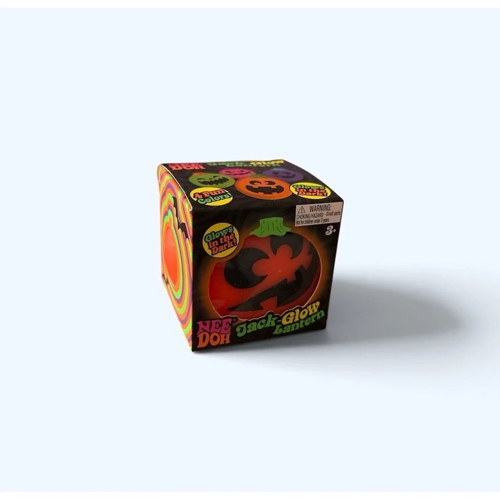 RARE NeeDoh Halloween Glow in the Dark Jack-Glow Lantern Pumpkin Orange